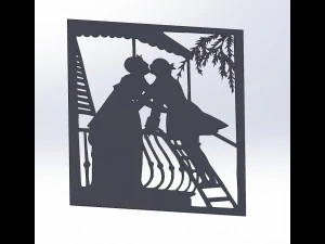 14 DXF file Old Love Story DECORATIVE Laser Cut Router Vinil Nr0940 3D Model