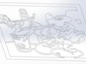 10 File DXF CNC g-code Industrial Laser Abstract POP Art Nr6 Router Nr2207 Modello 3D