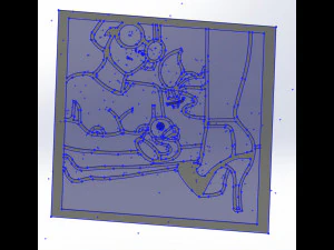 10 File DXF CNC g-code Industrial Laser Abstract POP Art Nr6 Router Nr2207 Modello 3D