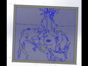 10 File DXF CNC g-code Industrial Laser Abstract POP Art Nr6 Router Nr2207 Modello 3D