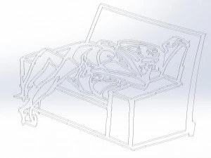 5 dxf file cnc Women Pin Up Hand Sketch Retro BSDM Vinil plasma Nr2215 3D Model