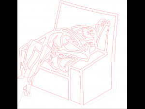 5 dxf file cnc Women Pin Up Hand Sketch Retro BSDM Vinil plasma Nr2215 3D 模型