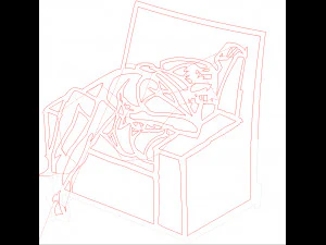 5 dxf file cnc Women Pin Up Hand Sketch Retro BSDM Vinil plasma Nr2215 3D Model