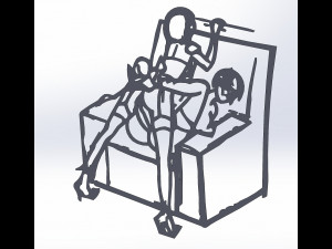 5 dxf file cnc Women Pin Up Hand Sketch Retro BSDM Vinil plasma Nr2215 3D 模型