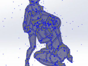 5 dxf file cnc Women Pin Up Hand Sketch Retro BSDM Vinil plasma Nr2215 3D Model