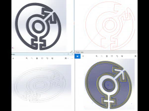 40 File DXF CNC g-code Taglio laser industriale sessualit&agrave; ICON Plasma Nr2222 Modello 3D