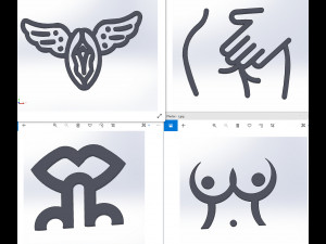 40 File DXF CNC g-code Industrial Laser Cut sexuality ICON Plasma Nr2222 Modèle 3D
