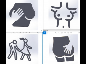 40 File DXF CNC g-code Industrial Laser Cut sexuality ICON Plasma Nr2222 Modèle 3D