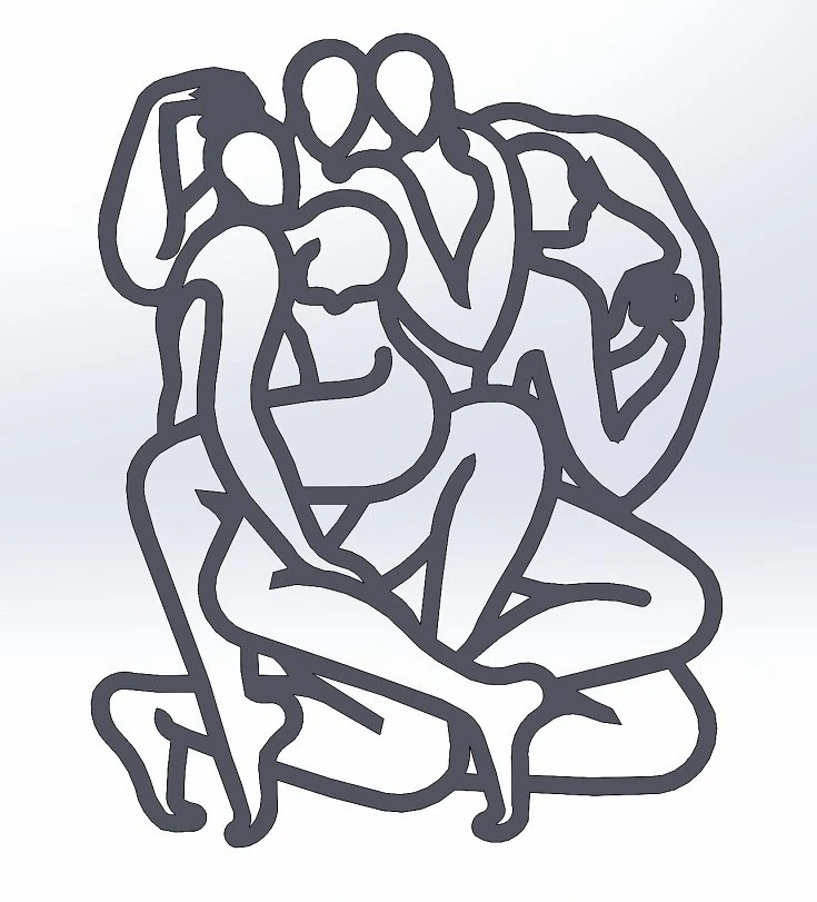 Kama Sutra 10 DXF Fichier positions sexuelles CNC Industriel Laser Cut Plasma Nr2301 Modèle 3D .c4d .max .obj .3ds .fbx .stl .blend 