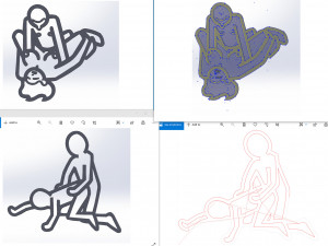 Kama Sutra 10 DXF File sexual positions CNC Industrial Laser Cut Plasma Nr2303 Modelo 3D