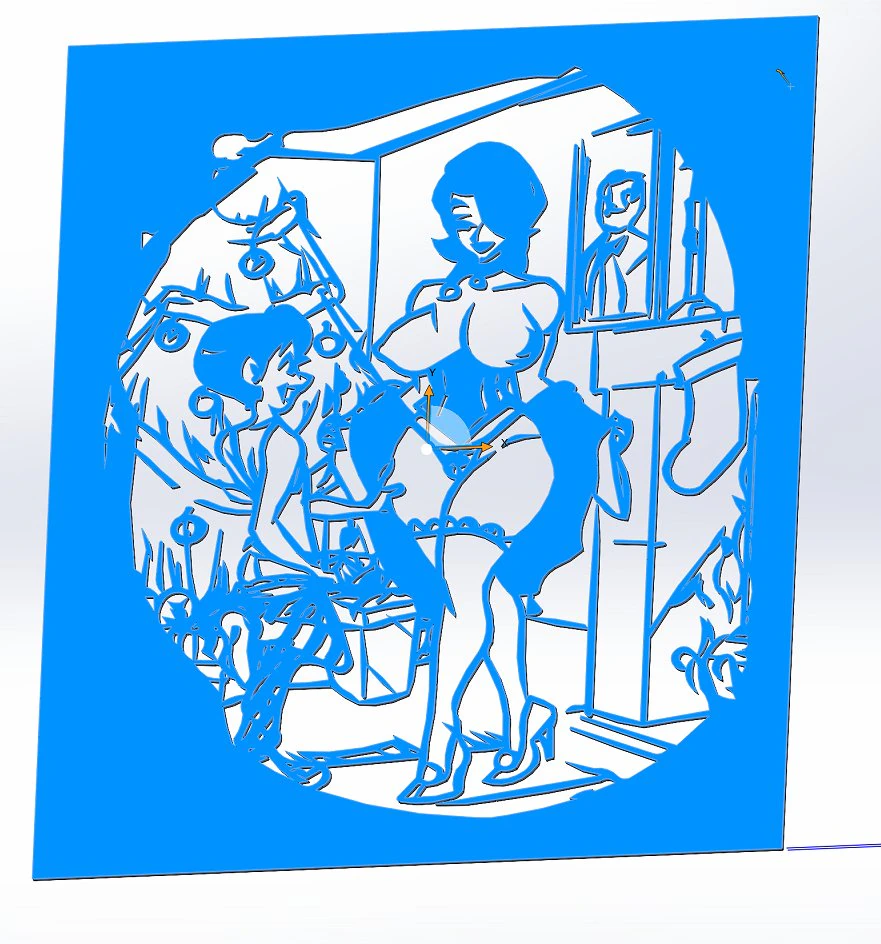 2 dxf file cnc Pin Up Hand Sketch routerVinil plasma Happy New Year Nr3854 3D Model .c4d .max .obj .3ds .fbx .stl .blend 