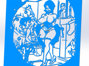 2 dxf file cnc Pin Up Hand Sketch routerVinil plasma Happy New Year Nr3854 3D Model