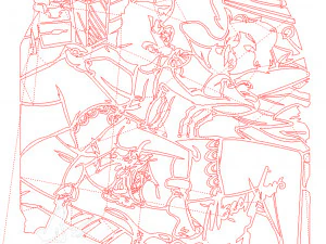 2 dxf file cnc Pin Up Hand Sketch routerVinil plasma Happy New Year Nr3854 3D Model