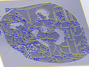 2 dxf file cnc Pin Up Hand Sketch routerVinil plasma Happy New Year Nr3854 3D 模型