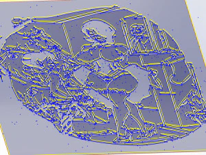 2 dxf file cnc Pin Up Hand Sketch routerVinil plasma Happy New Year Nr3854 3D Model