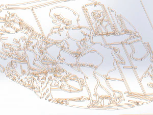 2 dxf file cnc Pin Up Hand Sketch routerVinil plasma Happy New Year Nr3854 3D Model