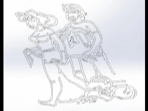 4 file dxf cnc Sketch routerVinil plasma Neonato allattante Nr3855 Modello 3D