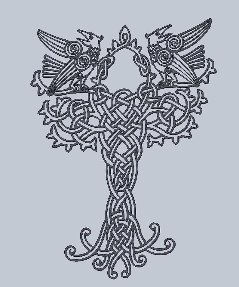 DXF FILE Fine art CNC g code No Polyline Pattern Art Panel Laser Cut Plasma Router celtic 3D Model .c4d .max .obj .3ds .fbx .stl .blend 