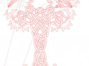 DXF FILE Fine art CNC g code No Polyline Pattern Art Panel Laser Cut Plasma Router celtic 3D Model