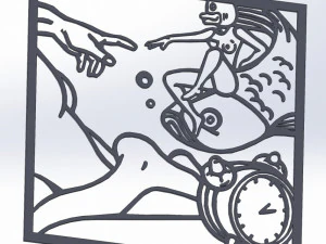 10 DXF File CNC g-code Industrial Laser Abstract POP Art Nr6 Router Nr2206 3D Model