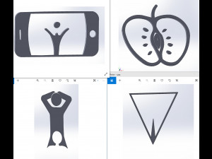 40 File DXF CNC g-code Industrial Laser Cut sexuality ICON Plasma Nr2222 3D-Modell