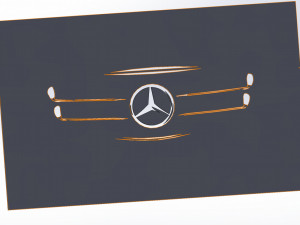 12 DXF File CNC g-code Industrial Laser Cut MERCEDES Vinil PANEL Nr2100 3D Model