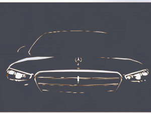 12 DXF File CNC g-code Industrial Laser Cut MERCEDES Vinil PANEL Nr2100 3D 모델