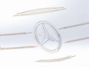 12 DXF File CNC g-code Industrial Laser Cut MERCEDES Vinil PANEL Nr2100 3D 모델
