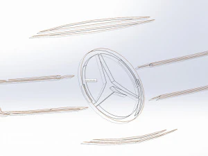 12 DXF File CNC g-code Industrial Laser Cut MERCEDES Vinil PANEL Nr2100 3D Model