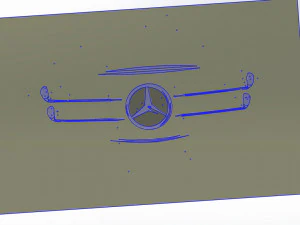 12 DXF File CNC g-code Industrial Laser Cut MERCEDES Vinil PANEL Nr2100 3D Model