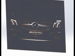 12 DXF File CNC g-code Industrial Laser Cut MERCEDES Vinil PANEL Nr2100 3D 모델