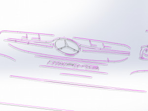12 DXF File CNC g-code Industrial Laser Cut MERCEDES Vinil PANEL Nr2100 3D 모델