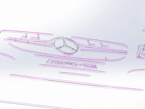 12 DXF File CNC g-code Industrial Laser Cut MERCEDES Vinil PANEL Nr2100 3D Model