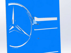 12 DXF File CNC g-code Industrial Laser Cut MERCEDES Vinil PANEL Nr2100 3D Model