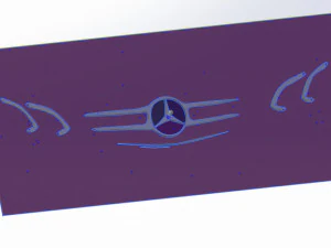 12 DXF File CNC g-code Industrial Laser Cut MERCEDES Vinil PANEL Nr2100 3D Model