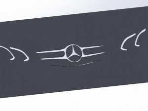 12 DXF File CNC g-code Industrial Laser Cut MERCEDES Vinil PANEL Nr2100 3D 모델