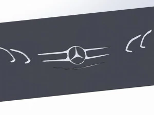 12 DXF File CNC g-code Industrial Laser Cut MERCEDES Vinil PANEL Nr2100 3D Model