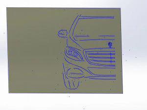 12 DXF File CNC g-code Industrial Laser Cut MERCEDES Vinil PANEL Nr2100 3D Model