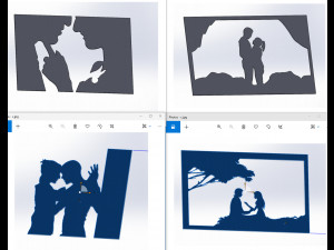 20 DXF File CNC g-code Industrial Laser router LOVE VALENTINE DAYS Nr2 Nr2102 Modelo 3D