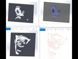 17 DXF File CNC g-code Industrial Laser Cut JOKER COMICS Vinil PANEL Nr2200 3D 모델