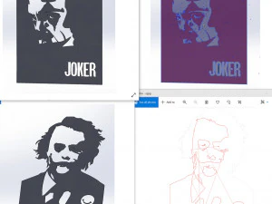 17 File DXF CNC g-code Taglio Laser Industriale JOKER COMICS Vinil PANEL Nr2200 Modello 3D