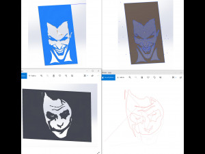17 DXF File CNC g-code Industrial Laser Cut JOKER COMICS Vinil PANEL Nr2200 3D 모델