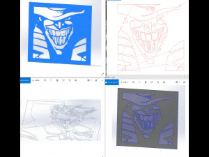 17 File DXF CNC g-code Taglio Laser Industriale JOKER COMICS Vinil PANEL Nr2200 Modello 3D