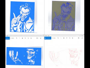 17 File DXF CNC g-code Taglio Laser Industriale JOKER COMICS Vinil PANEL Nr2200 Modello 3D