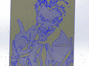 17 File DXF CNC g-code Taglio Laser Industriale JOKER COMICS Vinil PANEL Nr2200 Modello 3D