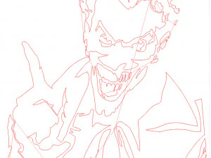 17 File DXF CNC g-code Taglio Laser Industriale JOKER COMICS Vinil PANEL Nr2200 Modello 3D