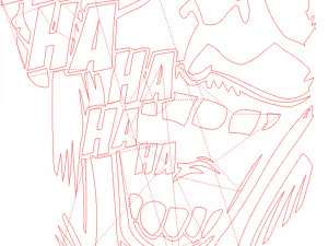 17 File DXF CNC g-code Taglio Laser Industriale JOKER COMICS Vinil PANEL Nr2200 Modello 3D