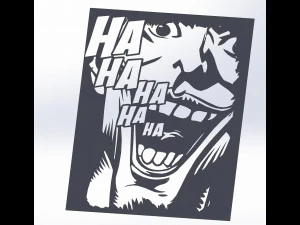 17 File DXF CNC g-code Taglio Laser Industriale JOKER COMICS Vinil PANEL Nr2200 Modello 3D