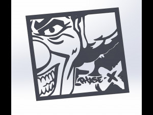 17 DXF File CNC g-code Industrial Laser Cut JOKER COMICS Vinil PANEL Nr2200 3D 모델