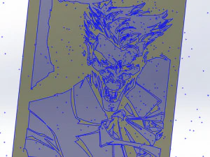 17 File DXF CNC g-code Taglio Laser Industriale JOKER COMICS Vinil PANEL Nr2200 Modello 3D